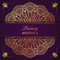 conception de mandala ornemental de luxe avec couleur or vecteur