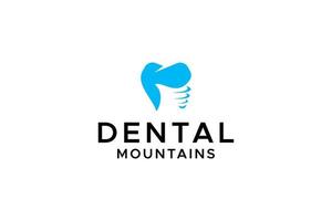 création de logo pour une entreprise de cabinet dentaire de montagne fraîche vecteur