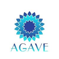 agave, modèle de logo bleu abstrait sur blanc vecteur