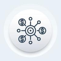 icône de ligne de financement participatif, collecte de fonds vecteur