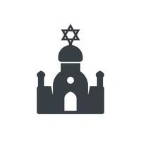 icône de la synagogue sur blanc vecteur