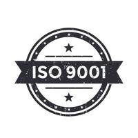 insigne iso 9001, timbre, étiquette vectorielle sur blanc vecteur