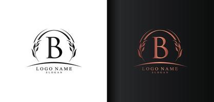 création de logo abstrait lettre b, logo de lettre de style luxe, création vectorielle d'icône de texte b vecteur