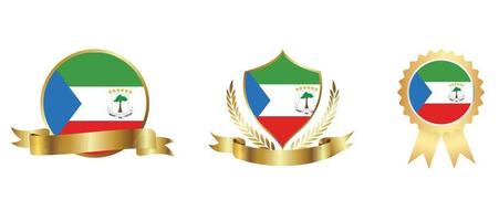 icône du drapeau de la guinée équatoriale. jeu d'icônes Web. collection d'icônes à plat. illustration vectorielle simple. vecteur