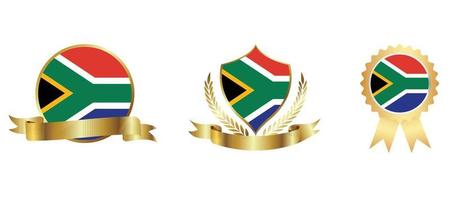 icône du drapeau de l'afrique du sud. jeu d'icônes Web. collection d'icônes à plat. illustration vectorielle simple. vecteur