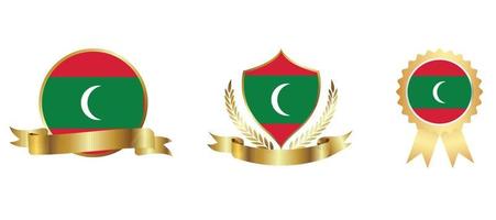 icône du drapeau des maldives. jeu d'icônes Web. collection d'icônes à plat. illustration vectorielle simple. vecteur