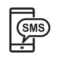 icône de ligne de notification sms vecteur