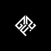 création de logo de lettre gfz sur fond noir. concept de logo de lettre initiales créatives gfz. conception de lettre gfz. vecteur