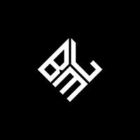 création de logo de lettre bml sur fond noir. concept de logo de lettre initiales créatives bml. conception de lettre bml. vecteur
