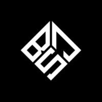 création de logo de lettre bsj sur fond noir. concept de logo de lettre initiales créatives bsj. conception de lettre bsj. vecteur