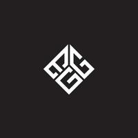 création de logo de lettre d'oeuf sur fond noir. concept de logo de lettre initiales créatives d'oeufs. conception de lettre d'oeuf. vecteur