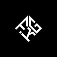 création de logo de lettre fkg sur fond noir. concept de logo de lettre initiales créatives fkg. conception de lettre fkg. vecteur