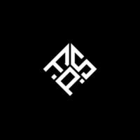 création de logo de lettre fps sur fond noir. concept de logo de lettre initiales créatives fps. conception de lettre fps. vecteur