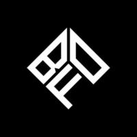 création de logo lettre bfo sur fond noir. concept de logo de lettre initiales créatives bfo. conception de lettre bfo. vecteur