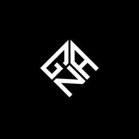 création de logo de lettre gna sur fond noir. concept de logo de lettre initiales créatives gna. conception de lettre gna. vecteur