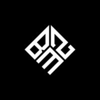 création de logo de lettre bmz sur fond noir. concept de logo de lettre initiales créatives bmz. conception de lettre bmz. vecteur
