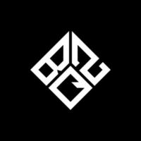 création de logo de lettre bqz sur fond noir. concept de logo de lettre initiales créatives bqz. conception de lettre bqz. vecteur