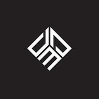 création de logo de lettre dmd sur fond noir. concept de logo de lettre initiales créatives dmd. conception de lettre dmd. vecteur