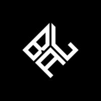création de logo de lettre bal sur fond noir. concept de logo de lettre initiales créatives bal. conception de lettre bal. vecteur