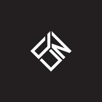 création de logo de lettre dun sur fond noir. dun concept de logo de lettre initiales créatives. conception de lettre dun. vecteur