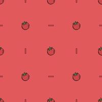 modèle de tomate sans soudure. fond de tomates colorées. illustration vectorielle de doodle avec tomate vecteur