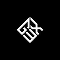 création de logo de lettre gwx sur fond noir. concept de logo de lettre initiales créatives gwx. conception de lettre gwx. vecteur