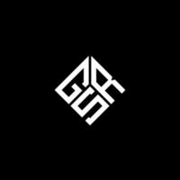 création de logo de lettre gsr sur fond noir. concept de logo de lettre initiales créatives gsr. conception de lettre gsr. vecteur