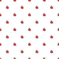 motif pommes. motif de doodle sans couture avec des pommes rouges. illustration vectorielle avec des pommes rouges sur fond blanc vecteur