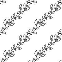 modèle vectoriel floral sans soudure. vecteur de doodle avec ornement floral sur fond blanc. décor floral vintage, fond d'éléments doux pour votre projet, menu, boutique de café