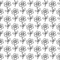 modèle vectoriel floral sans soudure. vecteur de doodle avec ornement floral sur fond blanc. décor floral vintage, fond d'éléments doux pour votre projet, menu, boutique de café