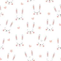 modèle sans couture avec des lapins. drôle d'impression de bébé mignon avec des silhouettes de lapin. graphiques vectoriels. vecteur