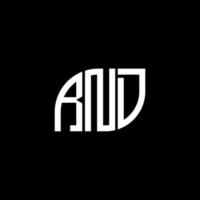 création de logo de lettre rnd sur fond noir. concept de logo de lettre initiales créatives rnd. conception de la lettre rnd. vecteur