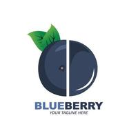 illustration vectorielle du logo de fruits bleuets fruits frais bleu violet, disponible sur le marché peut être pour le jus de fruit ou pour la santé du corps, conception de sérigraphie, autocollant, bannière, entreprise de fruits