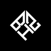 création de logo de lettre bhz sur fond noir. bhz concept de logo de lettre initiales créatives. conception de lettre bhz. vecteur