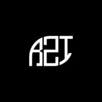 création de logo de lettre rzi sur fond noir. concept de logo de lettre initiales créatives rzi. conception de lettre rzi. vecteur
