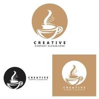 haricots et tasse de café logo modèle vecteur icône conception