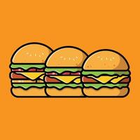 création d'arrière-plan vectoriel du logo burger food, faite de pain, de légumes et de viande. convient aux entreprises, à la sérigraphie, aux autocollants, aux bannières, aux écorcheurs