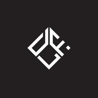 création de logo de lettre dlf sur fond noir. concept de logo de lettre initiales créatives dlf. conception de lettre dlf. vecteur