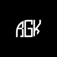 création de logo de lettre rgk sur fond noir. concept de logo de lettre initiales créatives rgk. conception de lettre rgk. vecteur