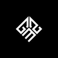 création de logo de lettre gmz sur fond noir. concept de logo de lettre initiales créatives gmz. conception de lettre gmz. vecteur