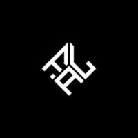 création de logo de lettre fal sur fond noir. concept de logo de lettre initiales créatives fal. conception de lettre fal. vecteur