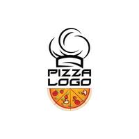 création vectorielle de pizza food logo originaire d'italie, faite de blé et de légumes, adaptée aux autocollants, flayers, arrière-plans, sérigraphie, entreprises alimentaires vecteur