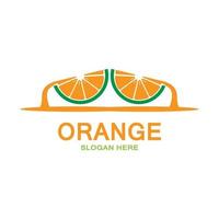 vecteur d'icône de logo de fruits orange. inspiration végétale, illustration