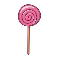 bonbon rose sur une illustration vectorielle de bâton isolé. un régal pour les vacances, un plat sucré vecteur