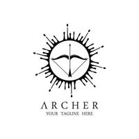 silhouette athena minerva avec logo royal archer vecteur