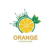 vecteur d'icône de logo de fruits orange. inspiration végétale, illustration