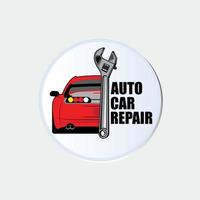 conception de logo de réparation de voiture automobile adaptée aux autocollants et aux écrans du logo de l'entreprise vecteur