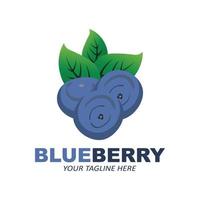 illustration vectorielle du logo de fruits bleuets fruits frais bleu violet, disponible sur le marché peut être pour le jus de fruit ou pour la santé du corps, conception de sérigraphie, autocollant, bannière, entreprise de fruits vecteur