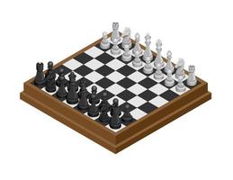 jeu de table d'échecs en vecteur d'illustration isométrique
