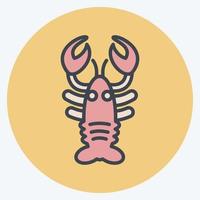 icône homard. adapté à la viande. style de couleur assortie. conception simple modifiable. vecteur de modèle de conception. simple illustration